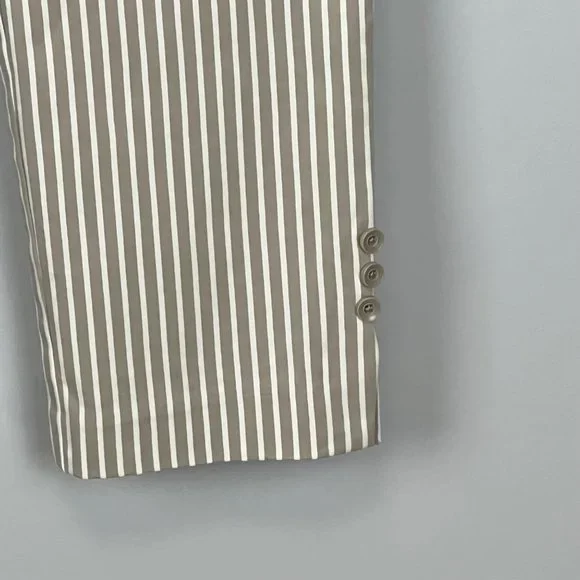 Chicos Womens So Slimming Brigitte Striped Button Ankle Pants Tan Neutral size 2 - Picture 10 of 15